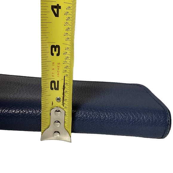 LOEWE Long Wallet Anagram Logo Cadena Blue Leather Zip Closure Pristine - Picture 10 of 16